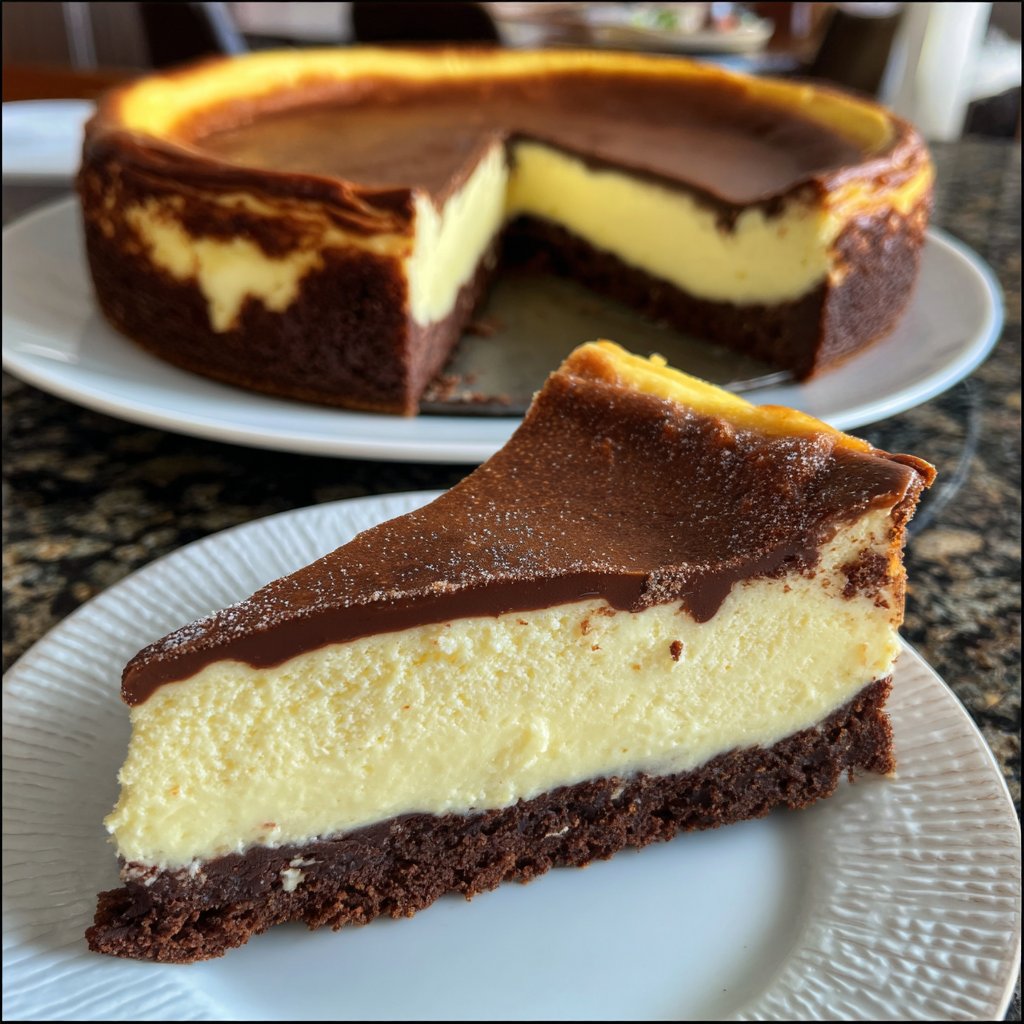Käsekuchen mit Schokoladenboden