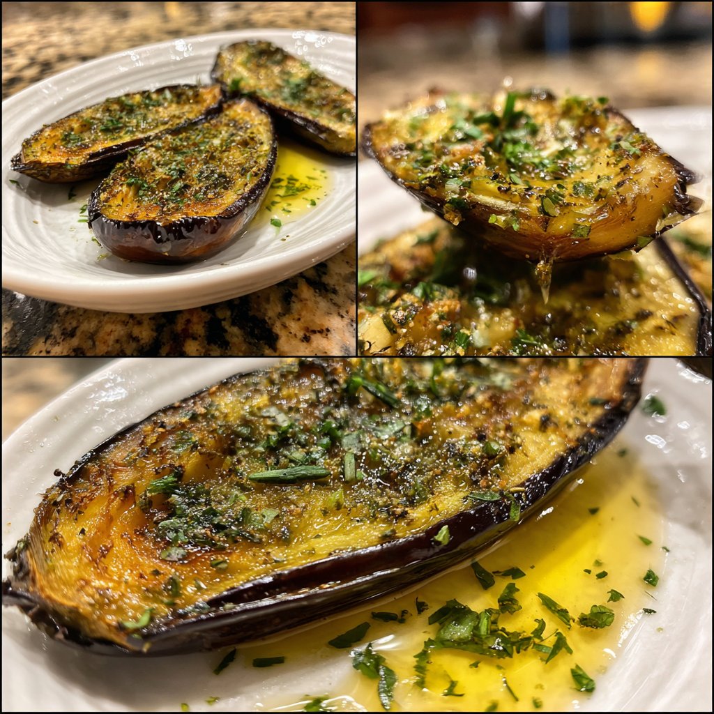 Ofengeröstete Auberginen mit mediterranen Kräutern