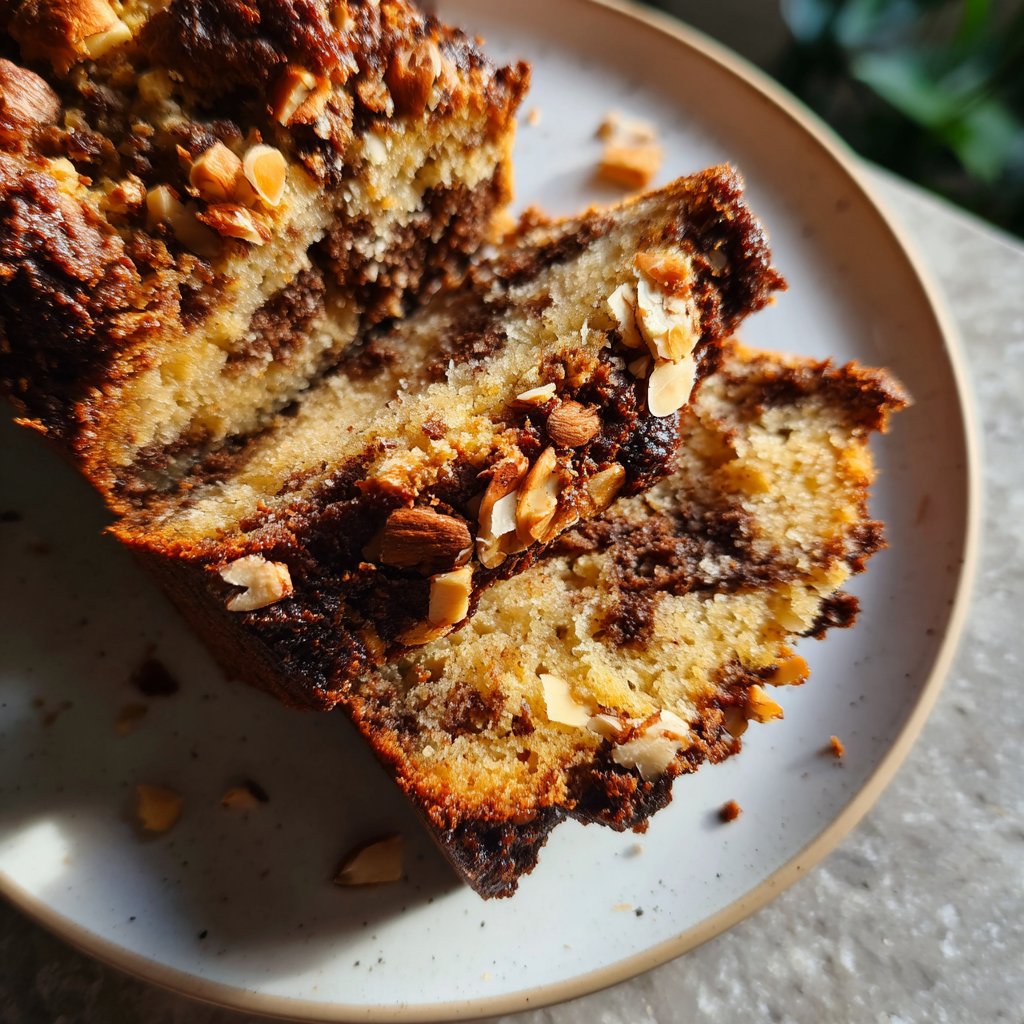 Bananenkuchen mit Mandeln und Kakao