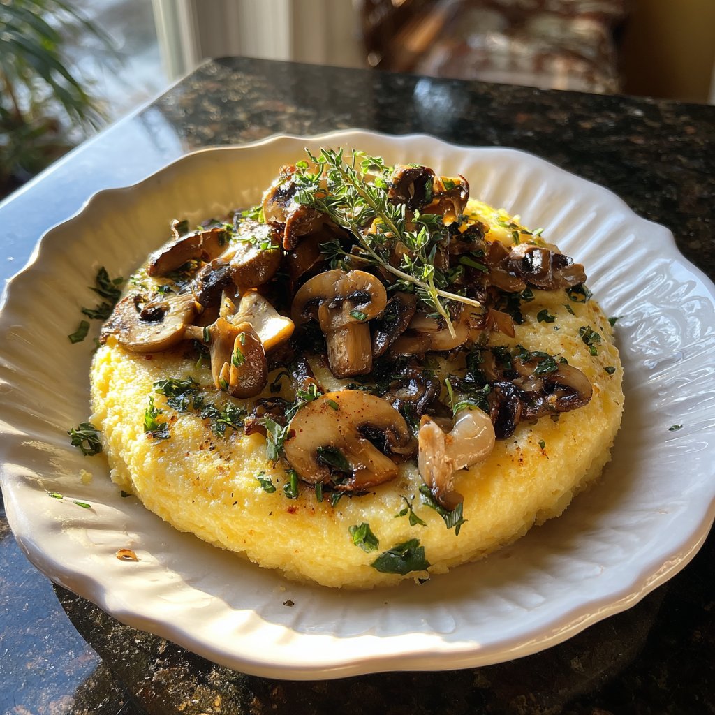 Cremige Polenta mit Pilzragout