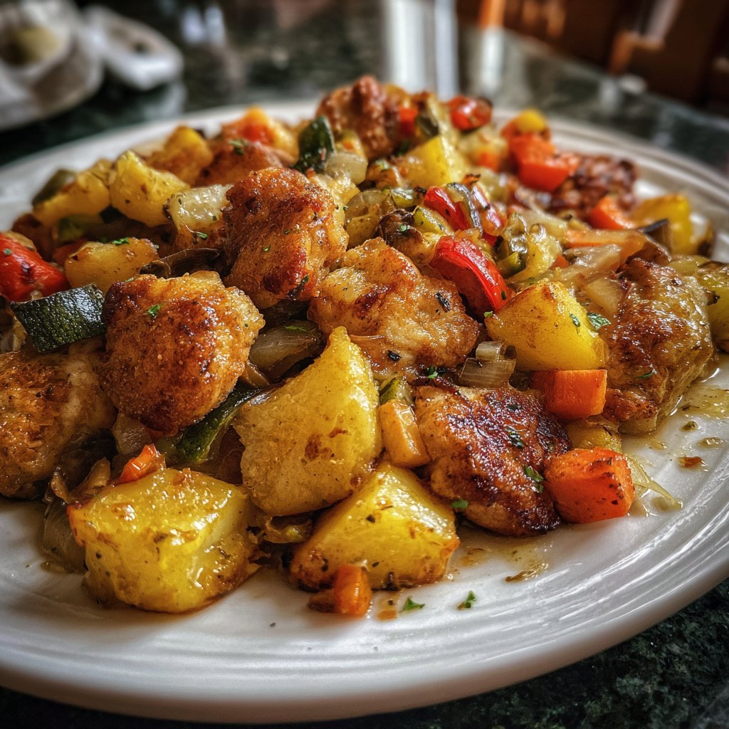 Abendessen mit Pfannengericht