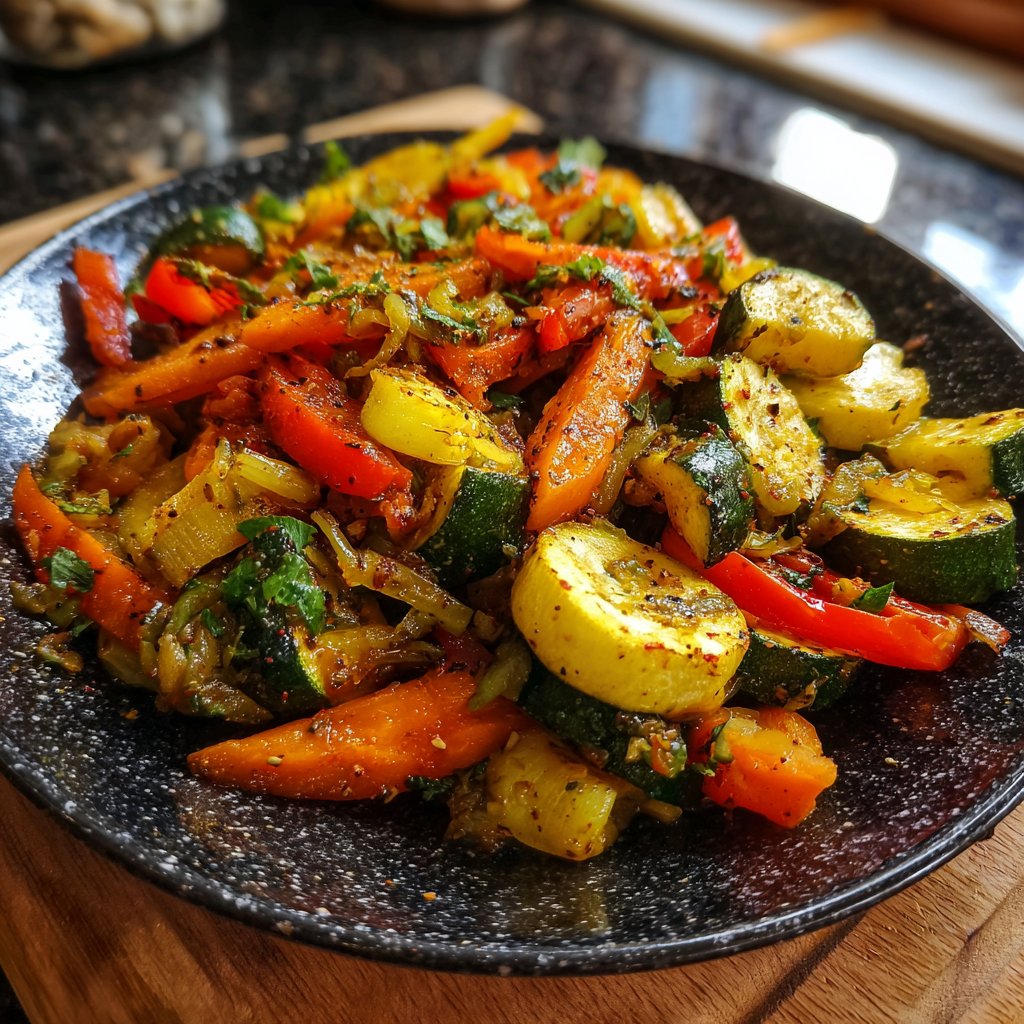 Mittagessen mit Gemüsepfanne