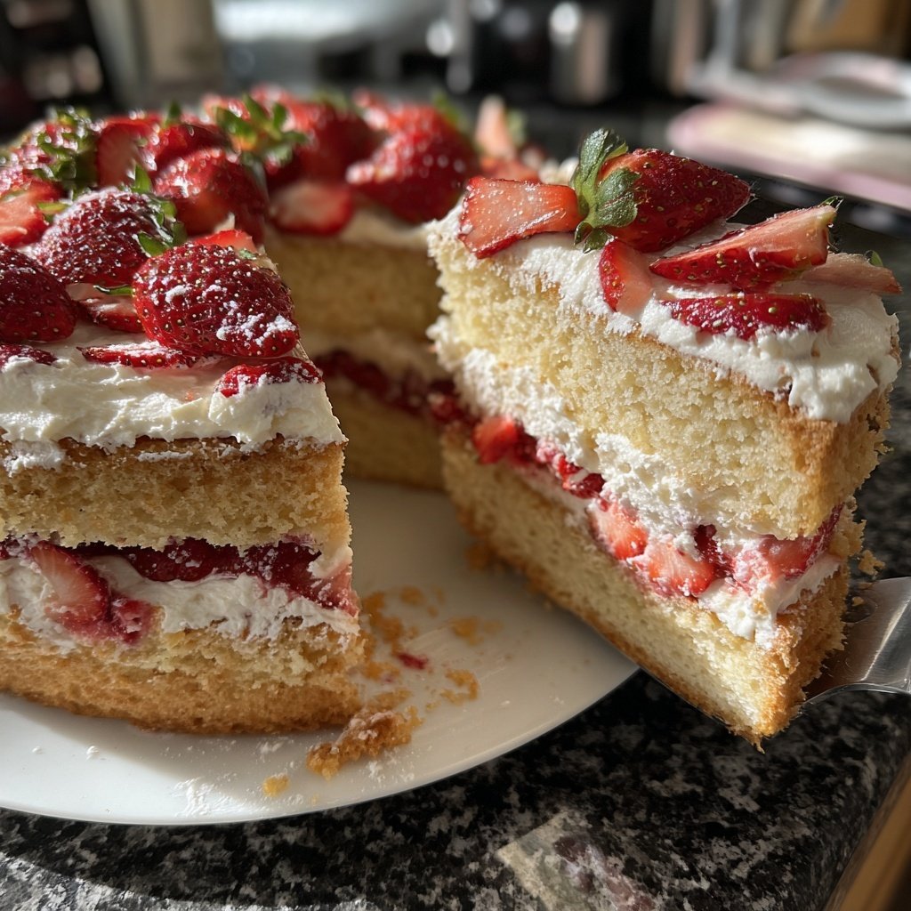 Herztorte mit Erdbeeren und weißer Schokolade